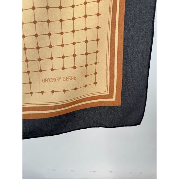 Goeffrey Beene Vintage Grid Scarf 31 x 30 Brown Grid Polyester - Picture 16 of 16